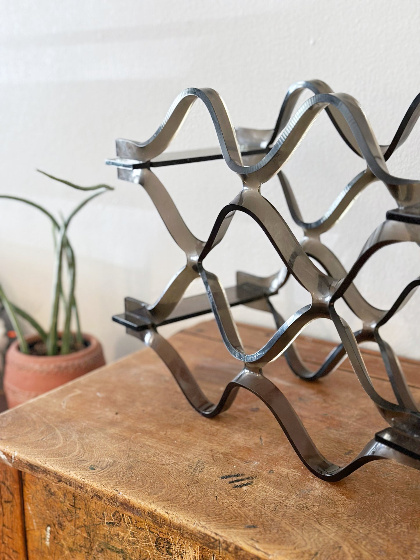 Mid Century Lucite Wine Holder