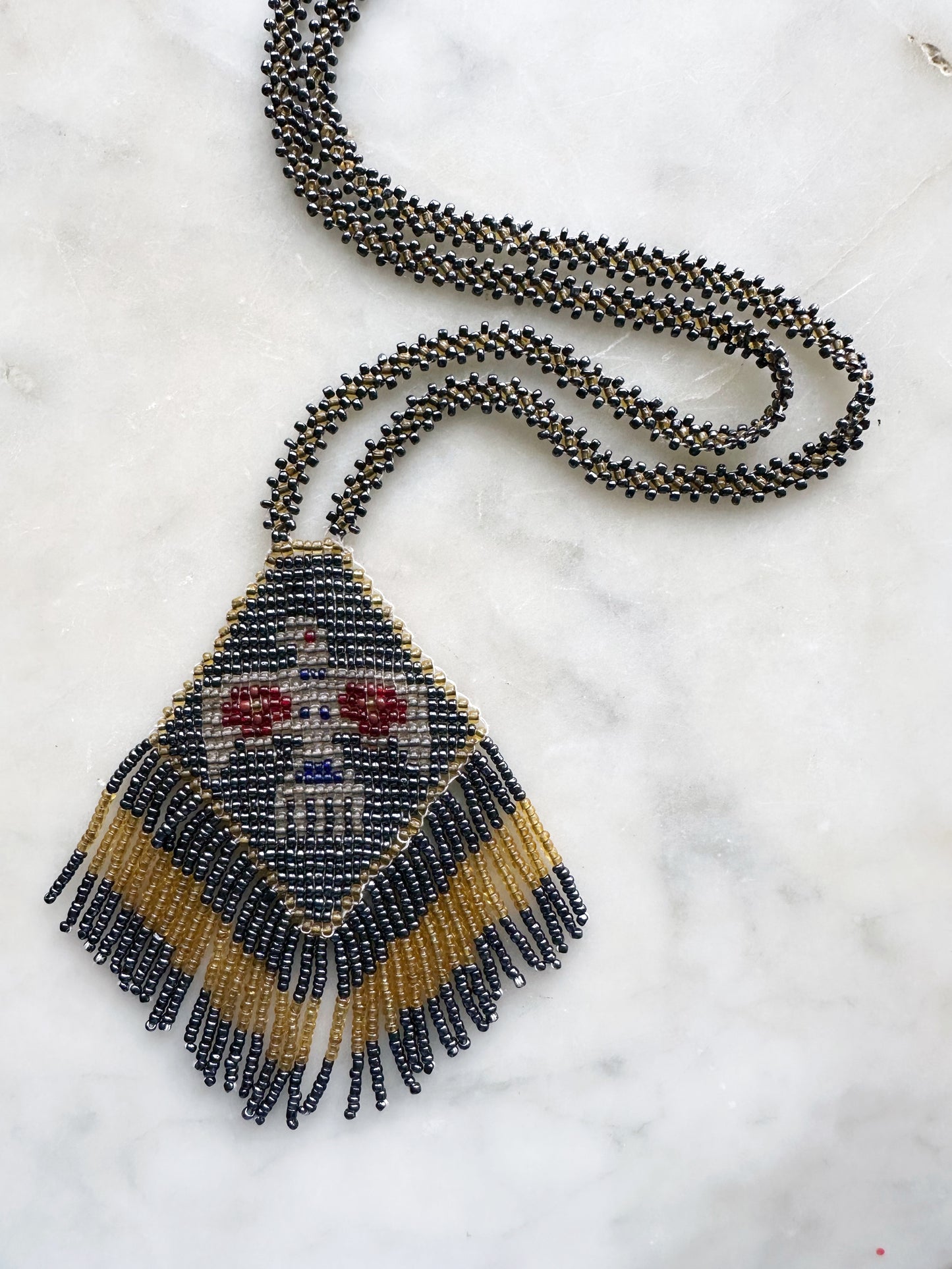 Vintage Beaded Thunderbird Necklace
