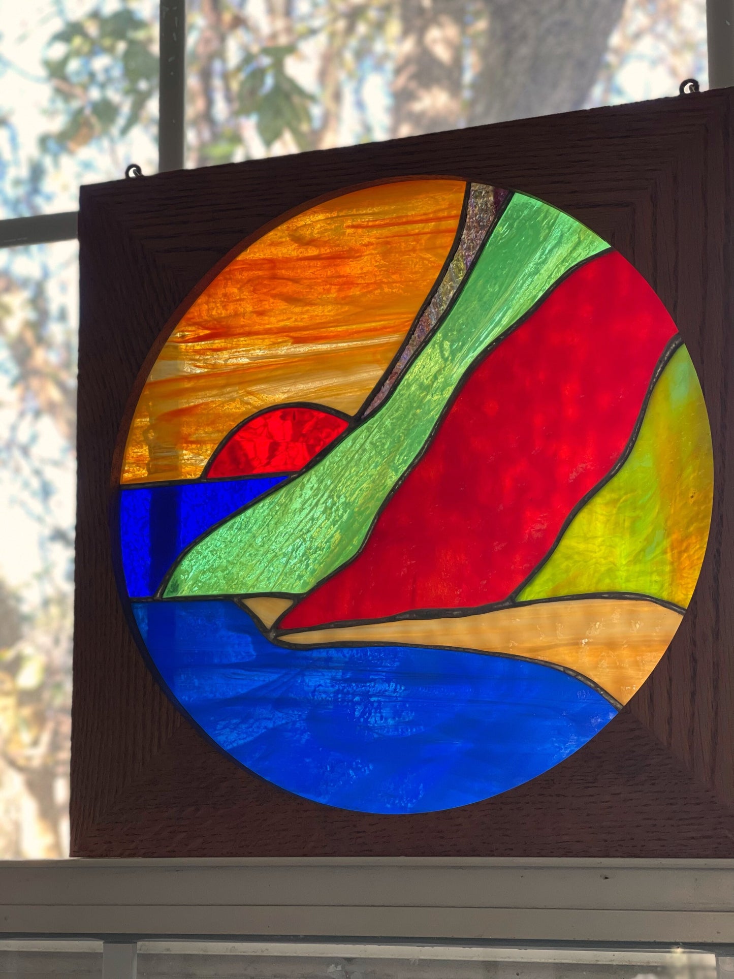 Framed Stained Glass Panel