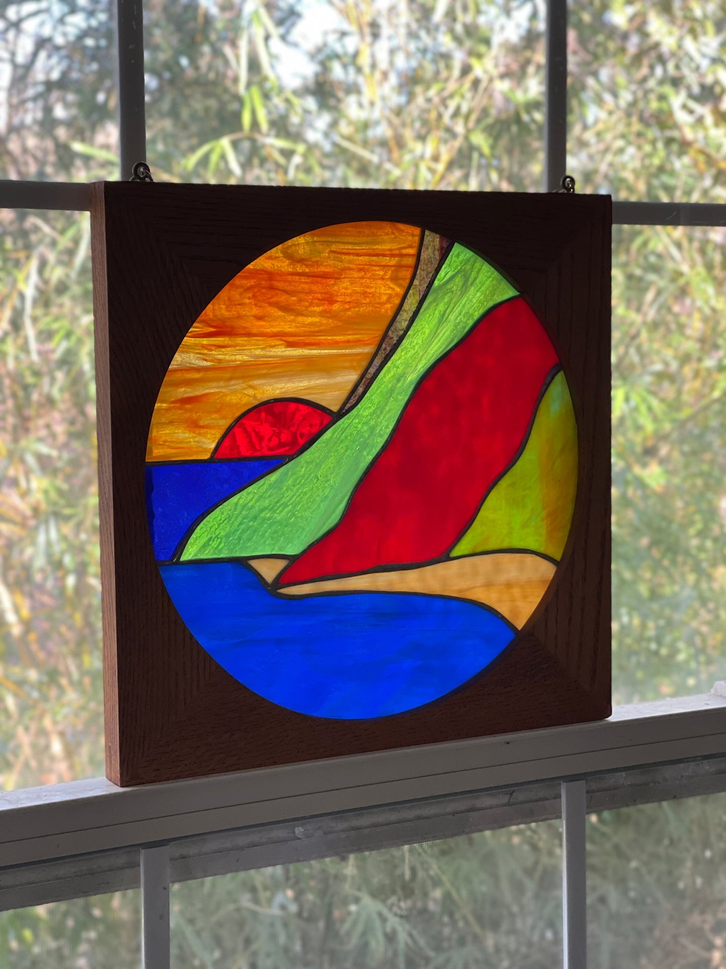 Framed Stained Glass Panel