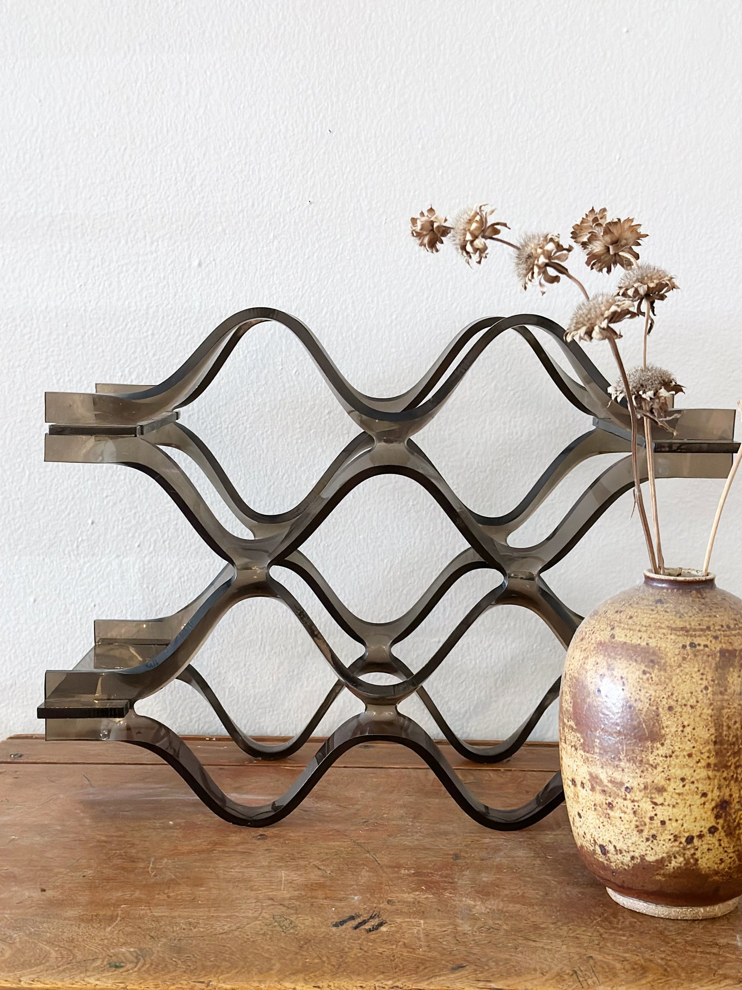Mid Century Lucite Wine Holder